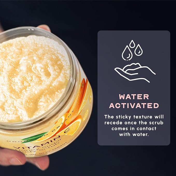 Brooklyn Botany Vitamin C Honey Sugar Scrub for Body 10 oz – Deeply Hydrating and Gently Exfoliating Body Scrub for Women and Men – Moisturizing and Nourishing the Skin-Velvo Beauty