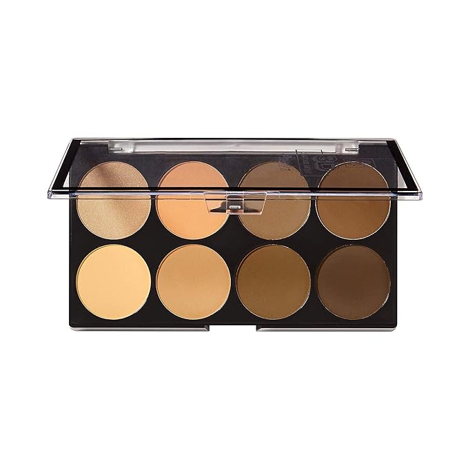 Ruby Kisses Flawless Finish with 3D Contour Powder Makeup Palette - Multiple Contouring Options, Easy Blending, Long-lasting formula, Sculpt &Highlighting, Professional finish (Light Medium)-Velvo Beauty