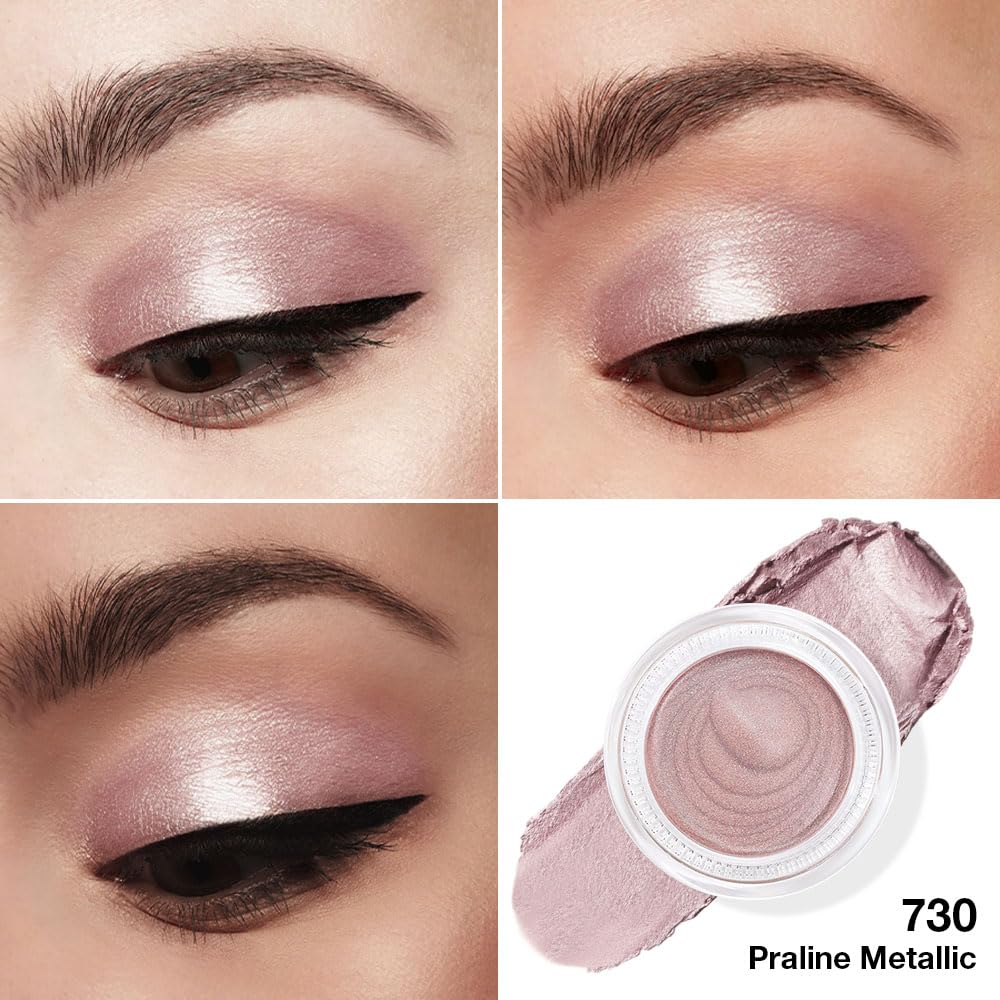 Kaely Single Cream Eyeshadow Pot, Praline Metallic Eye Shadow for Older Women High Pigmented Waterproof, Natural Eyeshadow Palette Makeup Brightener, sombras en crema para ojos, Blendable, 730-Velvo Beauty