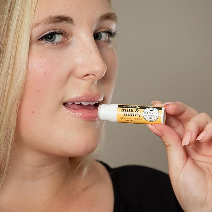 Dionis - Goat Milk Skincare Milk & Honey Scented Lip Balm - Set of 6 (0.28 oz) - Made in the USA - Cruelty-free and Paraben-free-Velvo Beauty