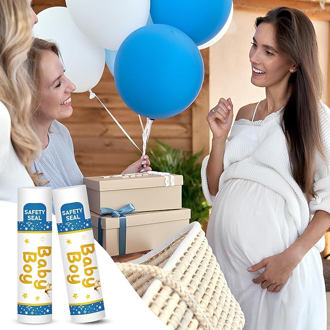 DMSKY 60 Pcs Baby Shower Favors, Lip Balms Bulk Gift for Guests, Boys Girls Games Neutral Gender Reveal Favors, Baby Shower Birthday Party Supplies Basket Gift Stuffers-Velvo Beauty