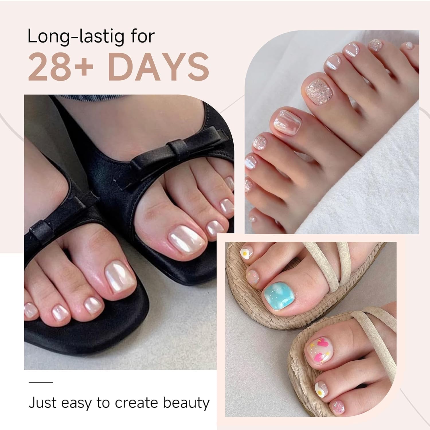 UNA GELLA Toe Nail Tips 504Pcs - Full Cover Matte Squavol Toe Nails Soft Gel Pre-file Gel Toe Nail Tips For Toe Nail Extensions Home DIY Nail Salon Soak Off 15 Sizes-Velvo Beauty