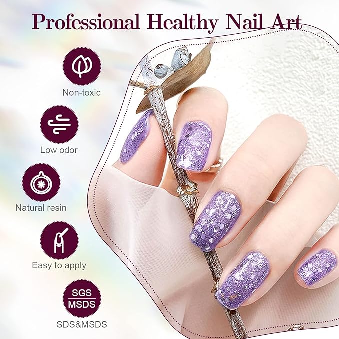 JODSONE Gel Nail Polish Shiny High Gloss Surface Strengthening Glitter Minimalistic Artistic Creation Starter Set 36 Pieces-Velvo Beauty