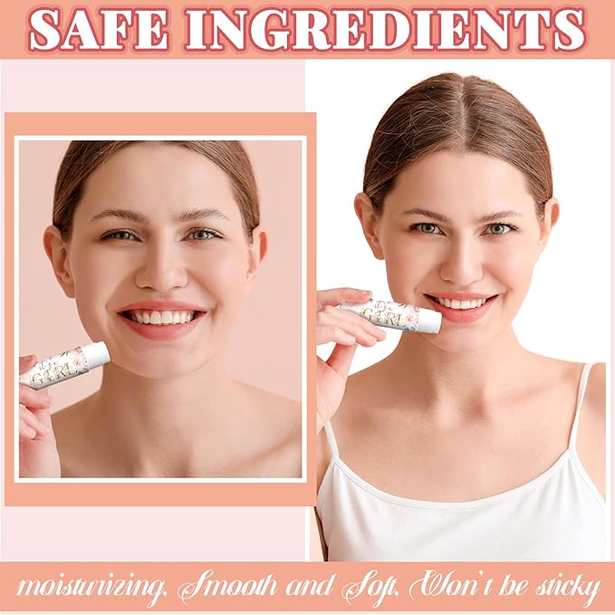 30 Sets Baby Shower Lip Balm Bulk Baby Shower Favors Pink Floral Gender Reveal Small Lip Balm wedding Thank You Gifts Honey Moisturizing Lip Balm Favors for Guest Coworkers Women Men-Velvo Beauty