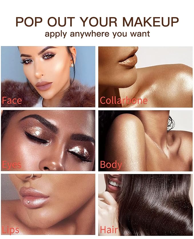 Fairy Highlight Puff Stick Highlight Patting Powder - Multi-Functional Shimmer Powder for Illuminating and Brightening Your Face and Body (#03 Gold Brown)-Velvo Beauty