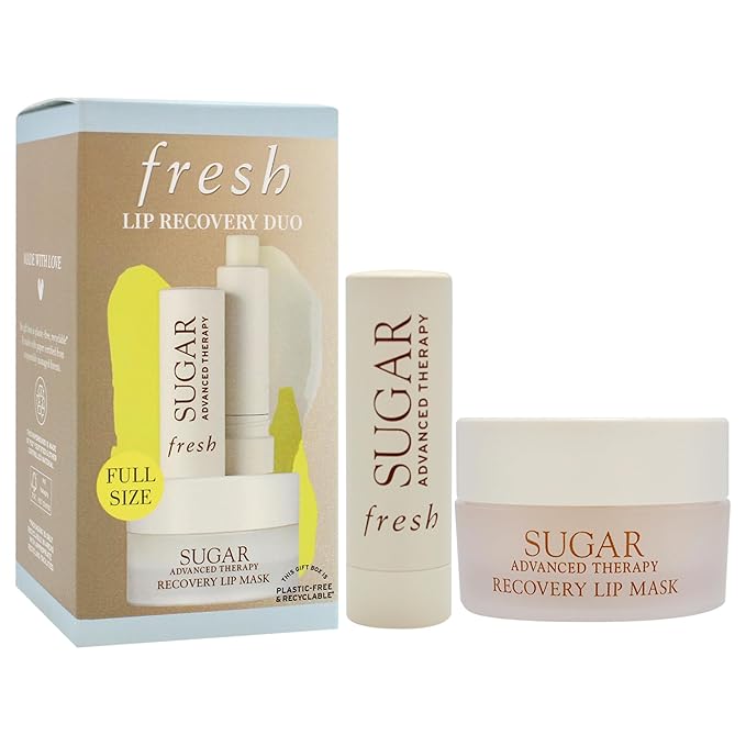Lip Recovery Duo by Fresh for Women - 2 Pc 0.07oz Sugar Advanced Therapy Lip Treatment, 0.35oz Sugar Advanced Therapy Recovery Lip Mask-Velvo Beauty