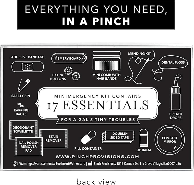 Pinch Provisions Olive Glitter Minimergency Kit, includes 17 Travel-Sized Cosmetic Essentials, Convenient for Purses, Emergency Beauty Accessories, Gifts for Holiday’s & Birthday’s-Velvo Beauty