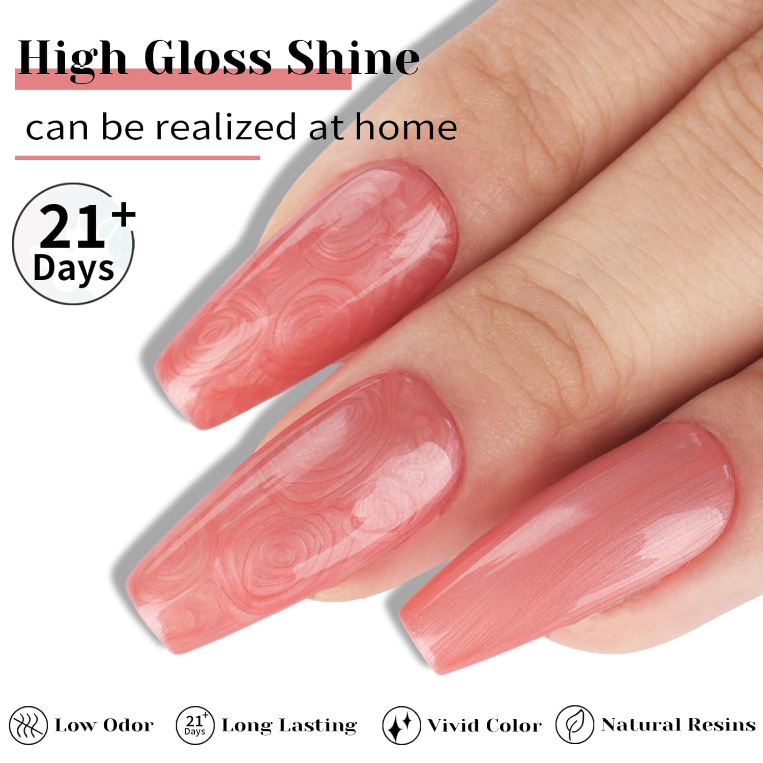 Coral Pearl Gel Nail Polish - 0.51 fl oz Pearl Coral Pink Shimmer Gel Polish for Manicure Salon or DIY Nail Art At Home - GP0025-Velvo Beauty