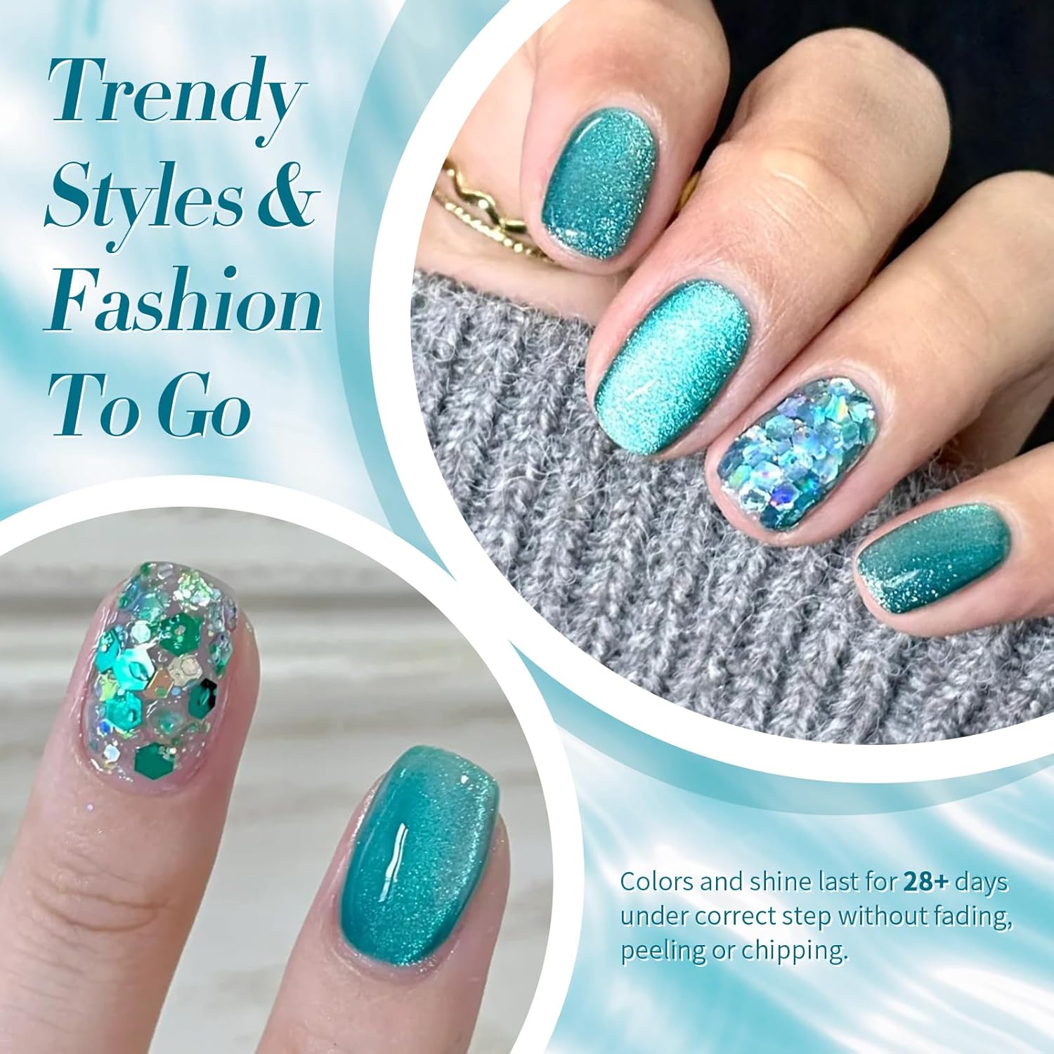 BORN PRETTY Cat Magnetic Eye Gel Nail Polish, Blue Melbourne Glitter Cat Magnetic Gel Nail Polish, Holographic Magnetic Nail Polish for Nail Art Manicure Salon DIY at Home 15ML-Velvo Beauty