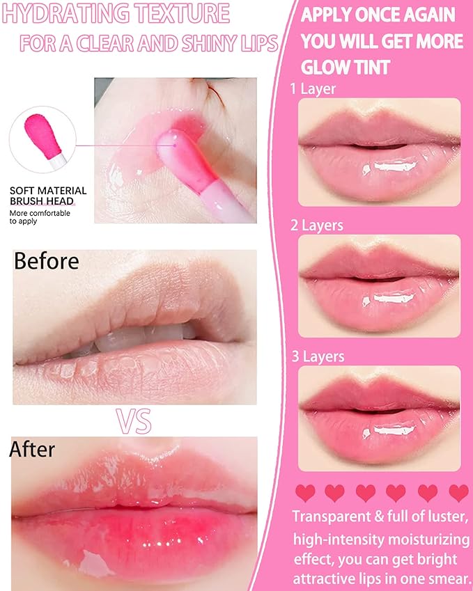 Plumping Lip Glow Oil,Hydrating Tinted Lip Oil Gloss,Transparent Toot Lip Oil Lipgloss,Long Lasting Moisturizing Glow Reviver Lip Care Oil,Glossier Lip Tint Stain Lipstain,Gift for Women(#015 Cherry)-Velvo Beauty