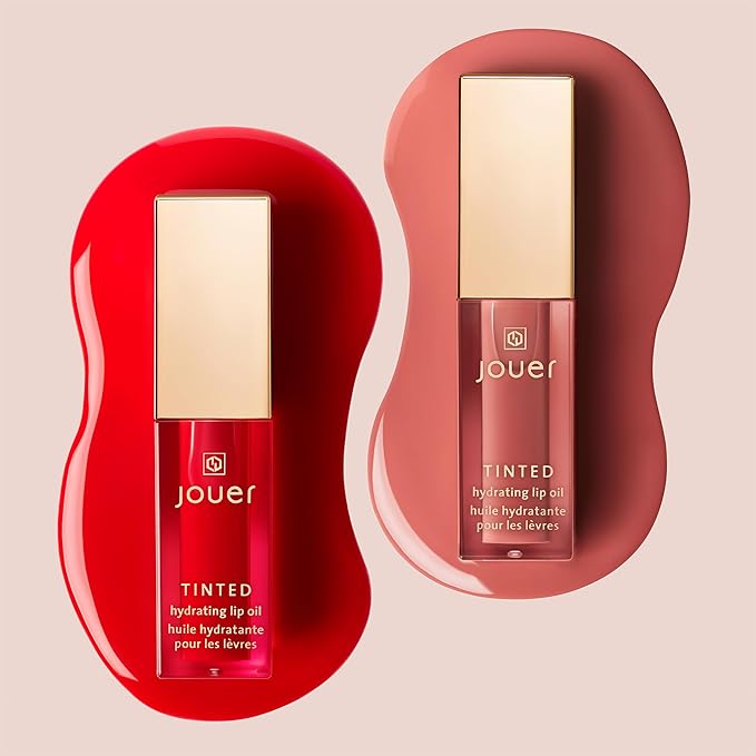 Jouer Essential Tinted Hydrating Lip Oil Gloss – Moisturizing Dry Lip Treatment Serum - Fragrance Free Tinted Lip Oil - Jojoba Seed Oil and Apricot Oil Formula-Velvo Beauty