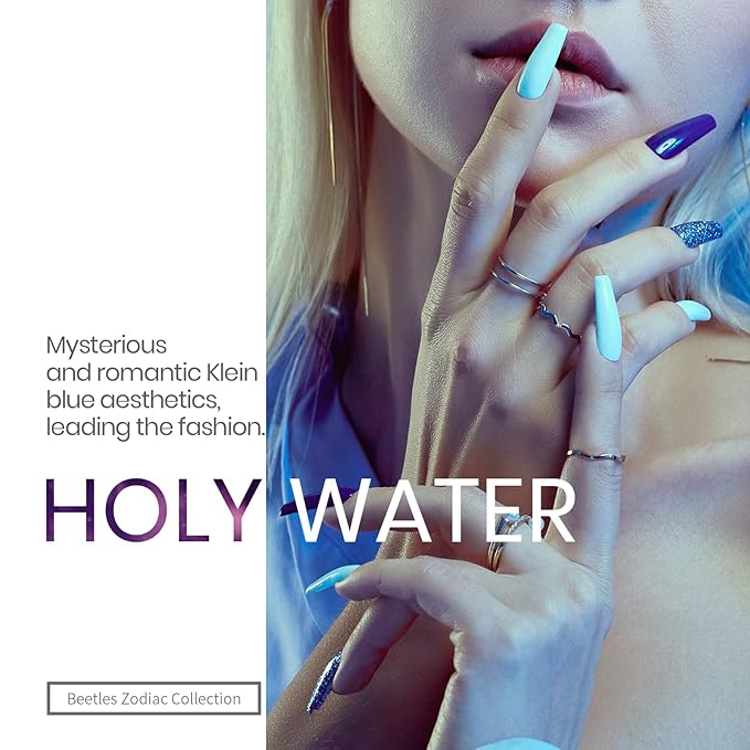 Beetles Blue Gel Nail Polish,6 Colors Baby Blue Glitter Aquarius Holy Water Collection Fall Winter Gel Polish Soak off Uv Led Lamp Nail Art Manicure Gifts for Women-Velvo Beauty