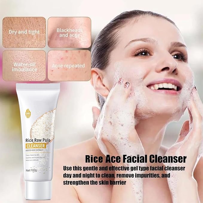 Skincare Gifts for Teenage Girls - Rice Raw Pulp Skin Care Sets & Kits - 5PCS Pamper Gifts for Women with Facial Cleanser-Eye Cream-Face Serum-Mask*2PCS - Gift Set for Firming Hydrating Skin-Velvo Beauty