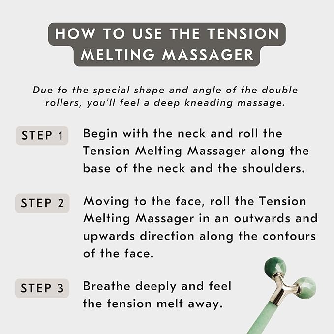 Mount Lai Jade Tension Melting Facial Massager for Face & Neck – Face Roller to Relieve Tension, Soothe Stress, Improve Circulation & Revitalize Skin for Radiant Care-Velvo Beauty