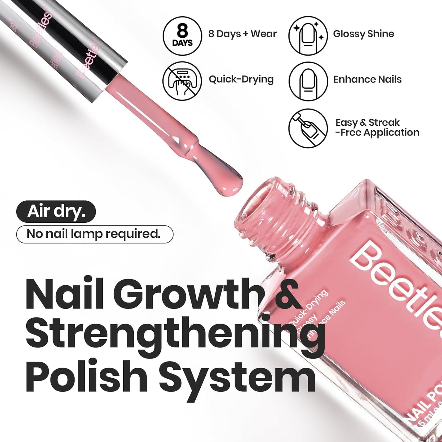 Beetles Jelly Nail Polish Set,6 Colors Pink Nude Jelly Quick Dry Nail Polish Fingernail Fast Drying & Long Lasting Nail Strengthener Polish Gifts for Women-Velvo Beauty