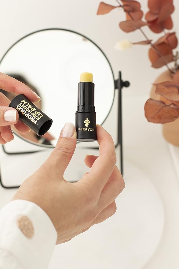 Bee and You 100% Natural Moisturizing Lip Balm, Chapstick, Chapped Lips Treatment Severe, Beeswax with Propolis Extract, Raw Honey, Vitamin E, Shea Butter, Non GMO, Gluten Free, 5g-Velvo Beauty