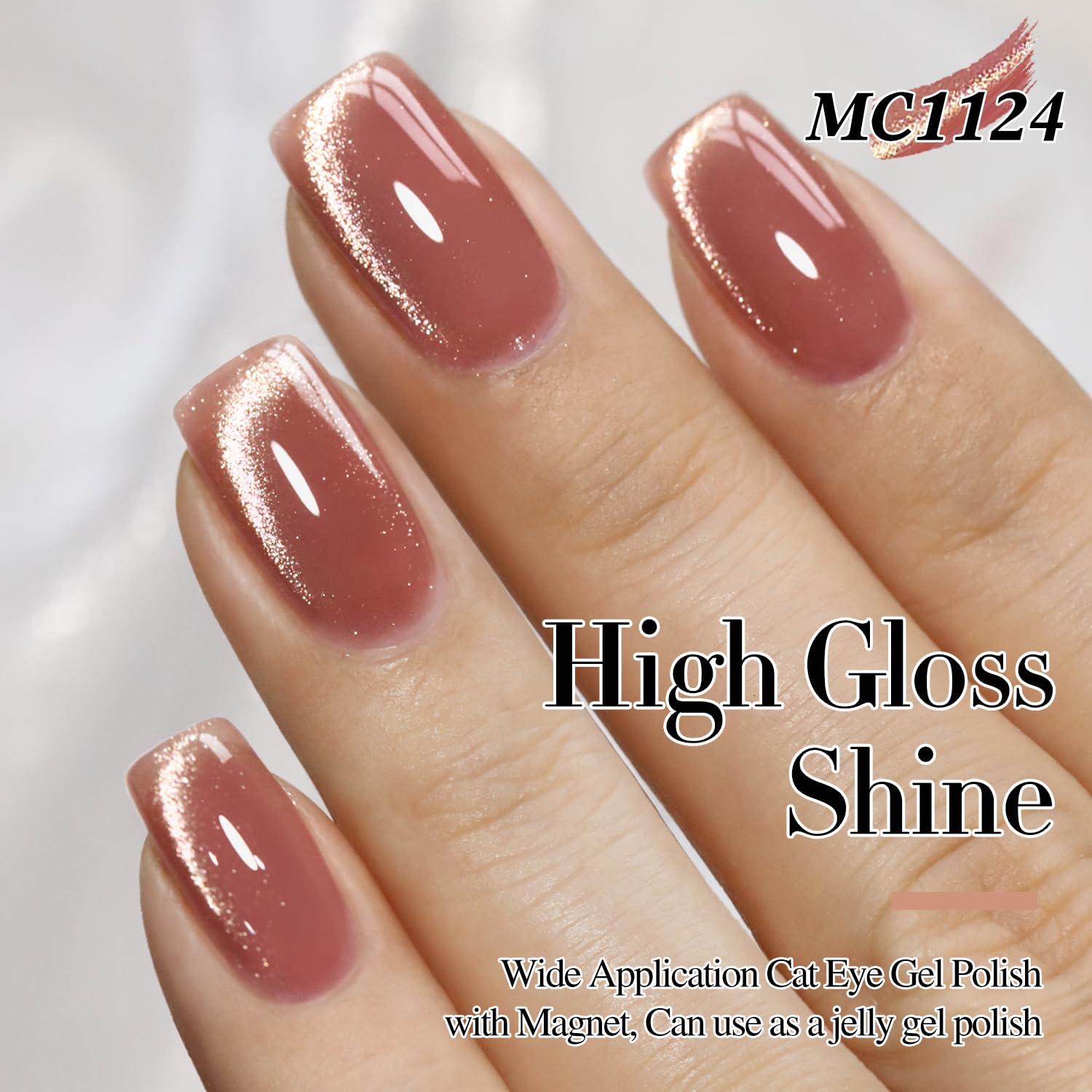 Double Rhythm 15ML Ice Glass Cat Eye Gel Polish with Magnet Holographic Glitter Shimmer Translucent Sheer Color Salon Soak Off Magnetic Nail at Home (Plum Purple-MC1124)-Velvo Beauty