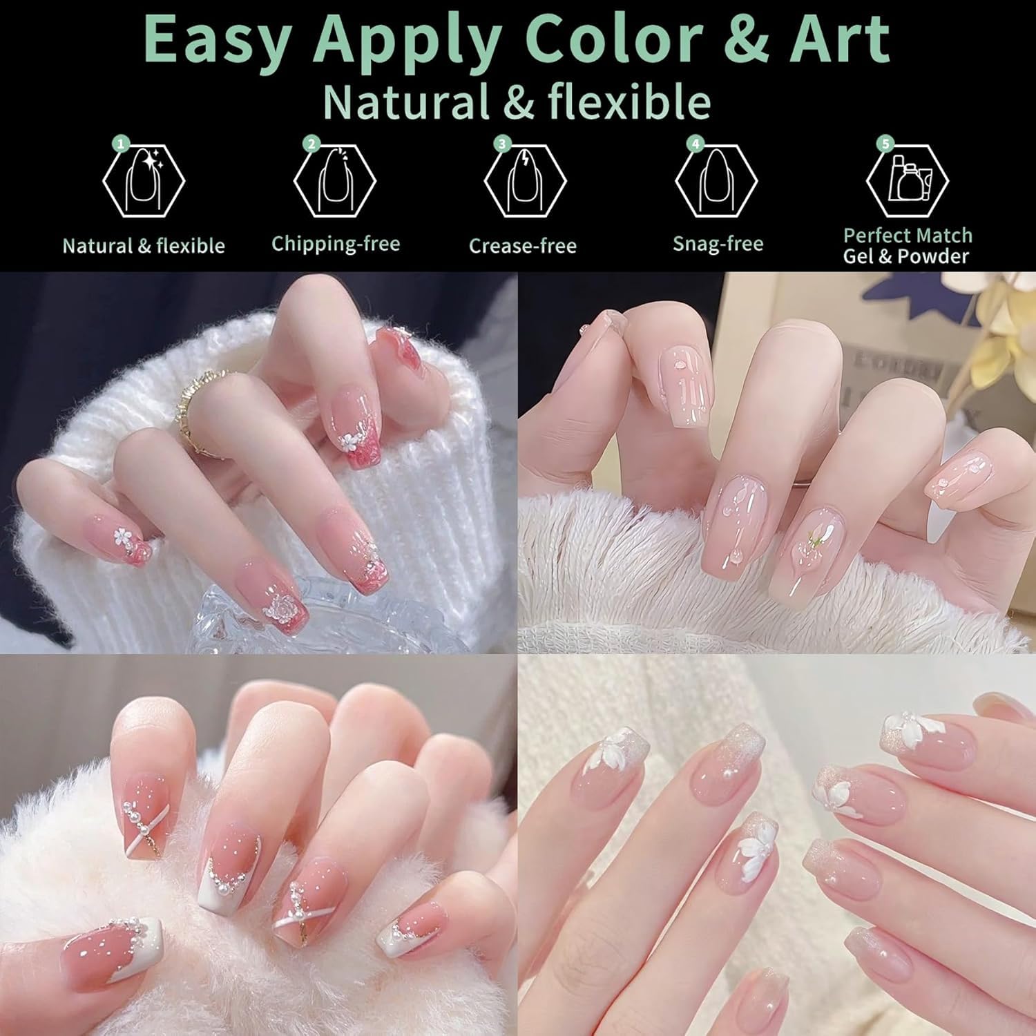 Short Square Nail Tips, 216pcs Acrylic Soft Fake Nails Gel Nail Tips, Full Cover Pre-Shaped Matte Clear Press on Nails for Extension, Diy at Home Manicure 12 Sizes-Velvo Beauty