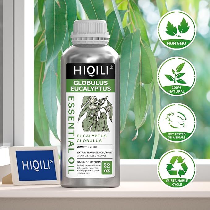 HIQILI Eucalyptus Essential Oil for Spray, Diffuser & Skin, 100% Pure Undiluted - 32 Fl Oz-Velvo Beauty