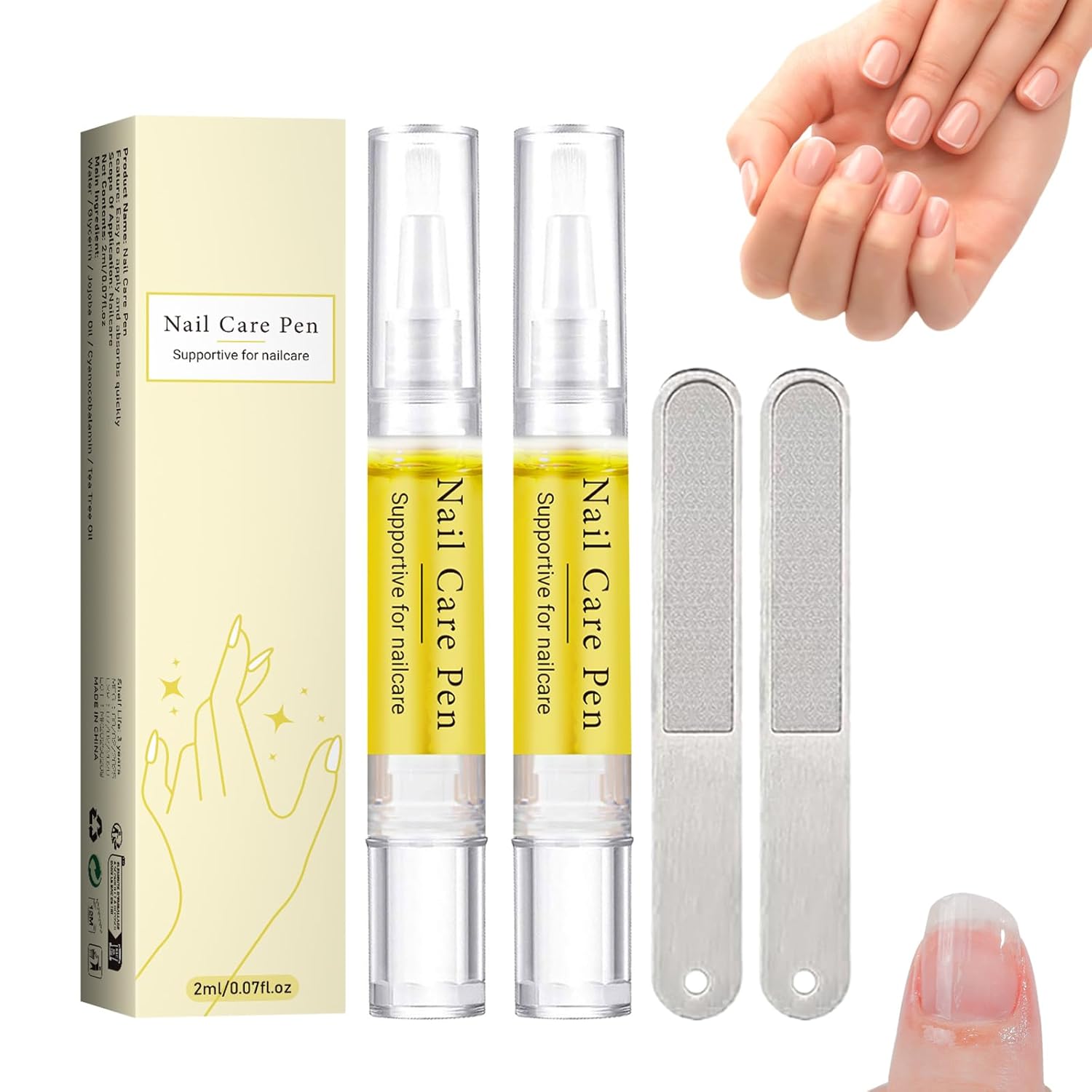 Nail Growth Oil, Rejuvenation Nail Oil Pen, Natural Rejuvenation, Instant Nail Strength, Cuticle Oil for Nails, Nail Strengthener for Moisturize Strengthen Brighten Nails Care (2)-Velvo Beauty