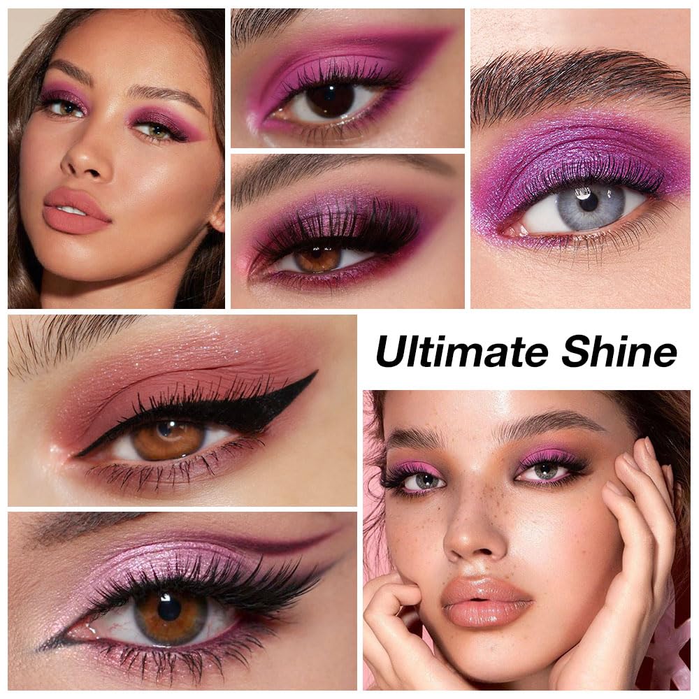 Purple Eyeshadow Palette with Mirror for Eye Makeup,16 Color Blue Green Pink Gold Colorful Matte Glitter Highly Pigmented Korean Natural Rainbow Eye Shadow palette,Blendable-01-Velvo Beauty