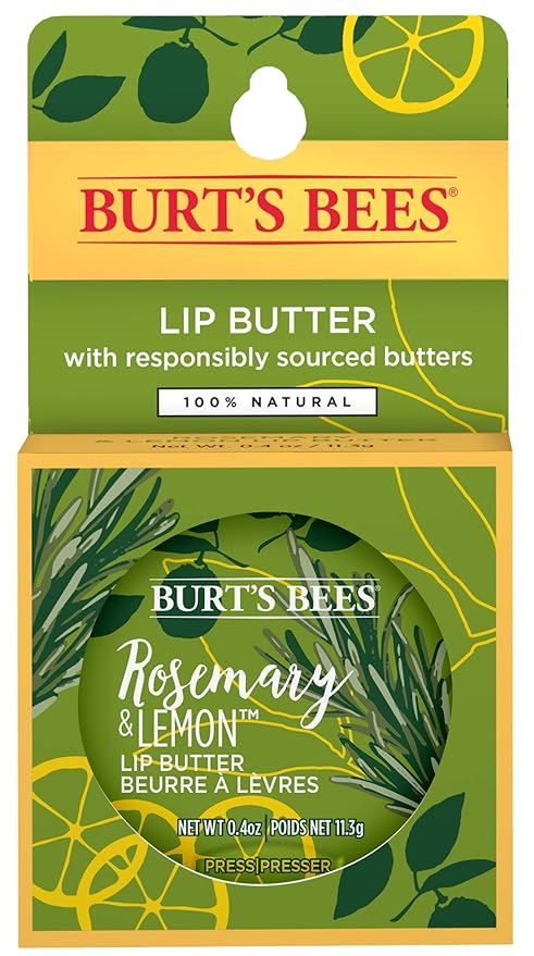 Burts Bees Rosemary and Lemon Lip Butter Unisex Lip Balm 0.4 oz-Velvo Beauty