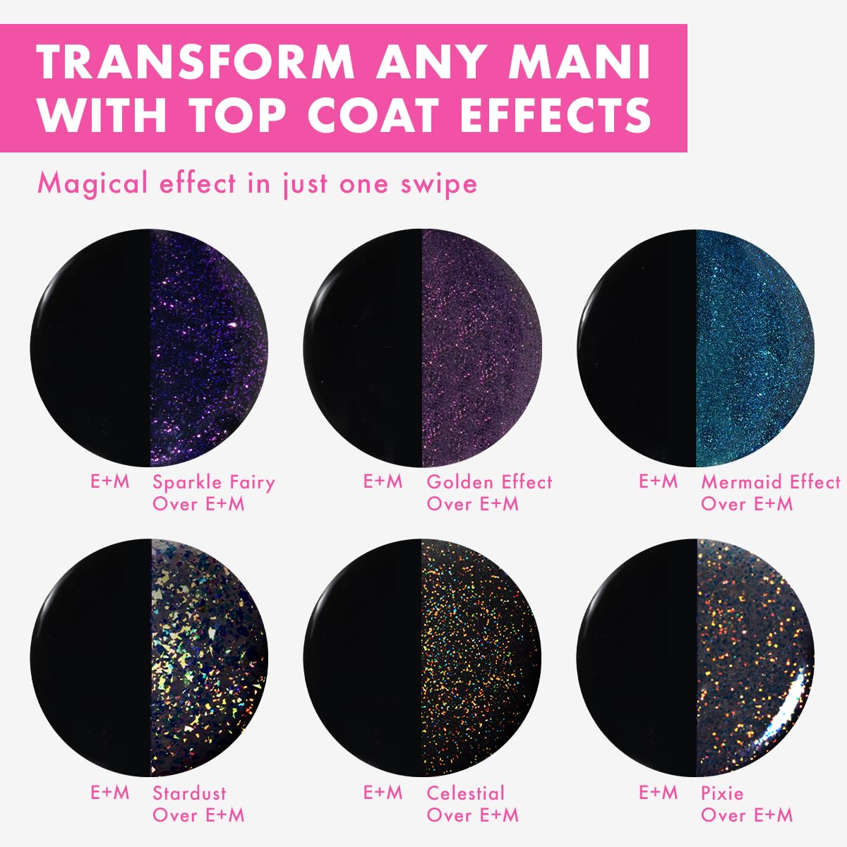 Olive & June Long Lasting Nail Polish Top Coat - Sparkle Fairy | Gel-Like Finish | No Lamp Needed, Lasts up to 10 days | Salon-Quality at Home | Vegan & Cruelty-Free, Chip-Resistant | Iridescent Flake-Velvo Beauty