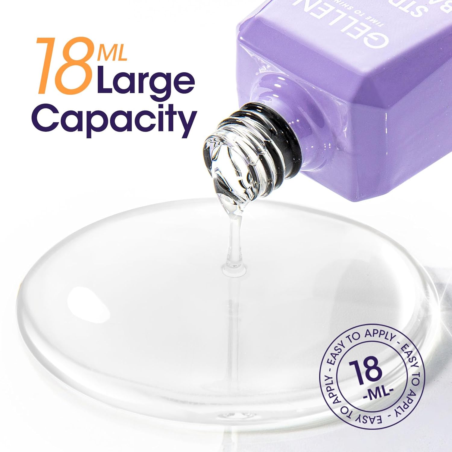 GELLEN Gel Top Coat Base Coat with Nail Strengthener, 3 Pcs 18 ml No Wipe Glossy Top Coat Set for Gel Nail Polish, Soak Off Base Coat Hardener Care for Thin Weak Nails Salon Manicure-Velvo Beauty