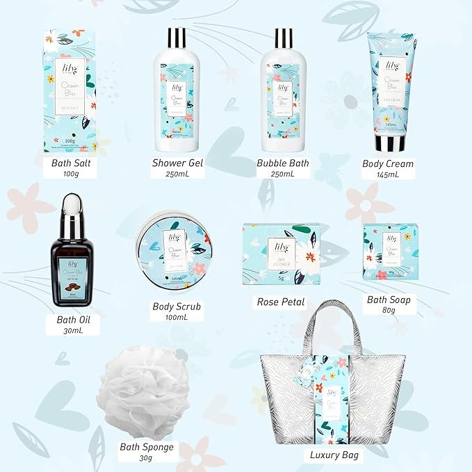 Mothers Day Gifts for Mom XXXL Relaxing Perfumes Spa Gift Set Luxury Bath & Body Gift Set with Shower Gel | Christmas, Birthday, Pampering Gifts for Her, Wife Self Care Bridal Shower Pamper Kit-Velvo Beauty