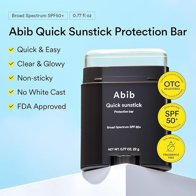 Abib Airy & Quick Sunstick DUO Broad Spectrum SPF50+ 1.58 oz / 45g (Semi-matte & Glowing) | Korean Suncreen Stick Suncare Sunblock, No Whitecast, Protector Solar Barra, Water resistant-Velvo Beauty