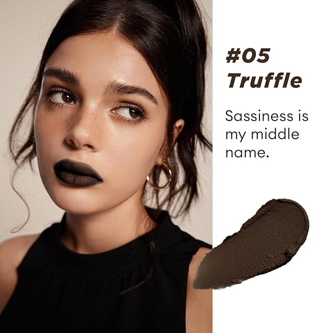 ITY Velvet Matte Finish Lip Stain-Mousse Textured Lip Clay, Red Shade, Conceals Lip Lines, Rich Pigment Lip Tint Lipsticks, 0.14 oz (4g) in Earthy, Truffle.-Velvo Beauty