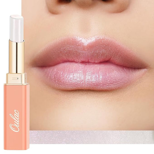 Oulac Moisturizing Shine Lipstick - Giltter Tinted Lip Balm Hydrating, Lip Plumper, Glossy Finish, Sheer Coverage with Pearlescent, Smooth for All Skin, Cracked and Chapped Lips, 2.2g/0.07oz (S03)-Velvo Beauty