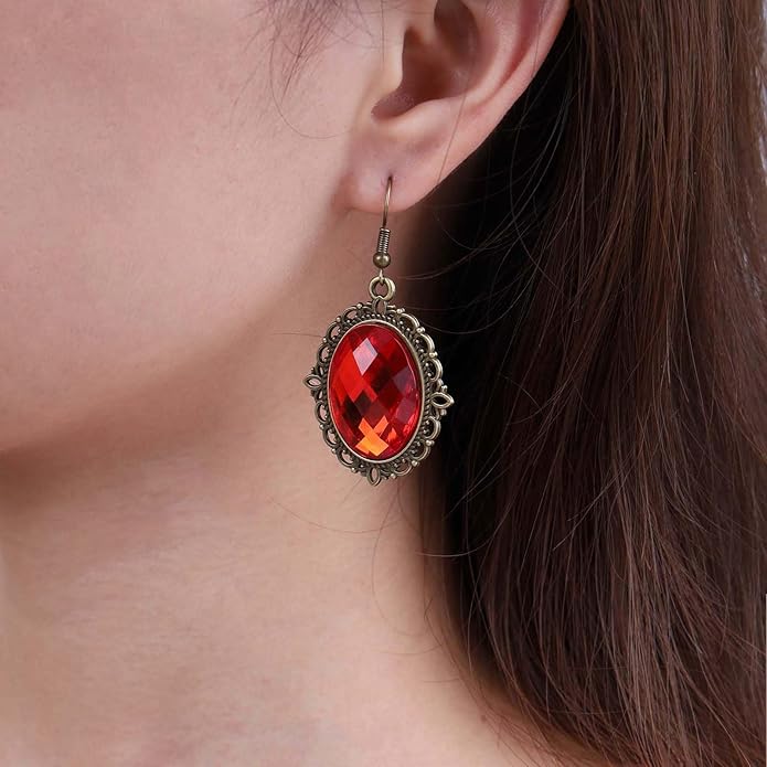 Vintage Black Crystal Drop Earrings Oval Onyx Dangle Earrings Large Onyx Stud Earrings Black Gem Hook Earrings Jewelry for Women and Girls-Velvo Beauty