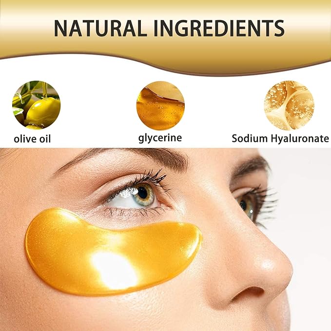Under Eye Patches for Dark Circles and Puffy Eyes (30 Pairs), 24K Gold Eye Masks for Reducing Wrinkles and Fine Lines Under eye, Collagen Eye Gel Pads Improve and Firm Eye Skin, Natural Extract-Velvo Beauty