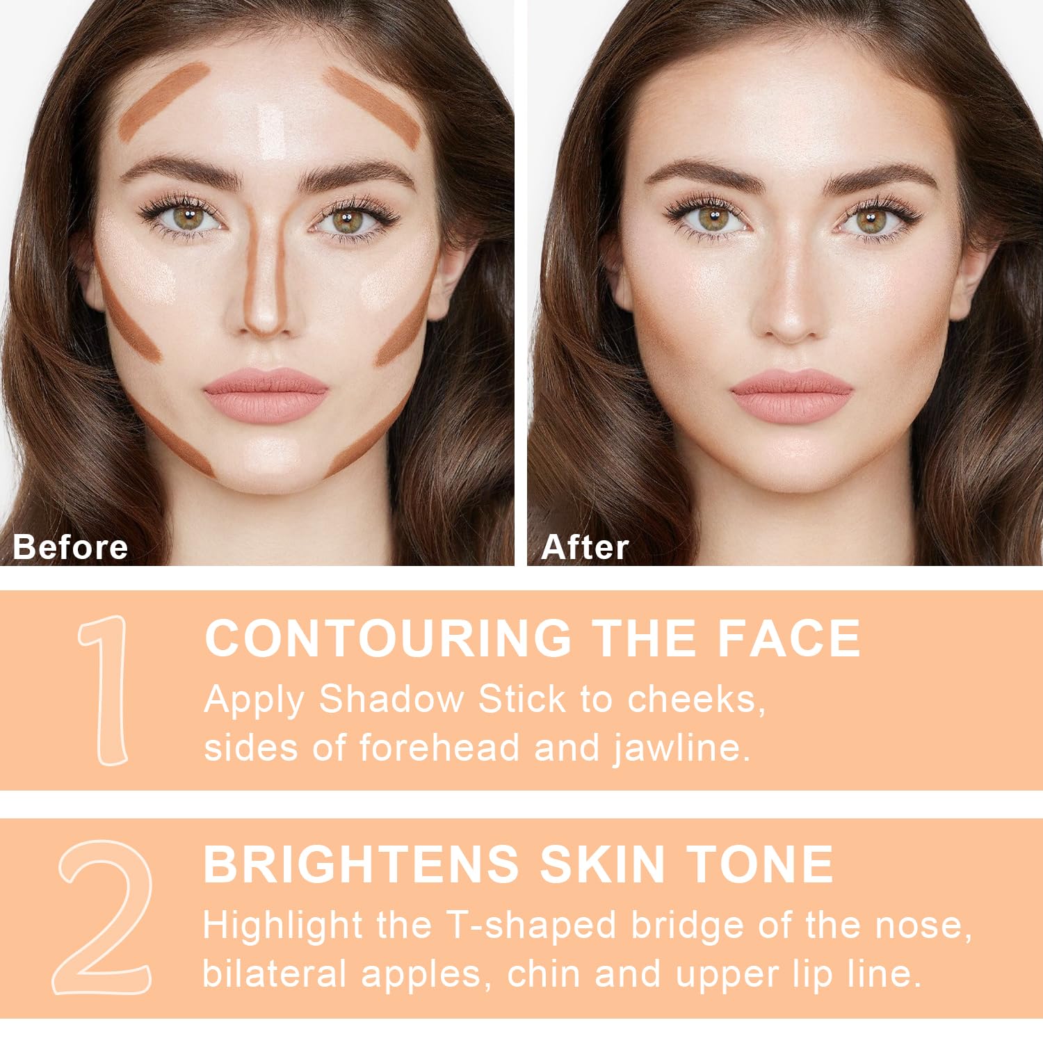 6 Colors Cream Contour Stick Makeup Kit,Shades with Highlighter and Blush Bronzer Contour Stick for Sculpt the Cheeks,Long Lasting,Waterproof,Matte & Dewy Finish for Woman (SET B)-Velvo Beauty