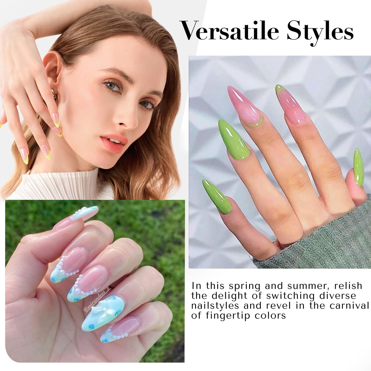 AZUREBEAUTY Nail Polish Set, 4 Colors Pastel Lime Green Yellow Pink Quick Dry Natural Nail Lacquer Strengthening Treatment Kit DIY Salon at Home-Velvo Beauty