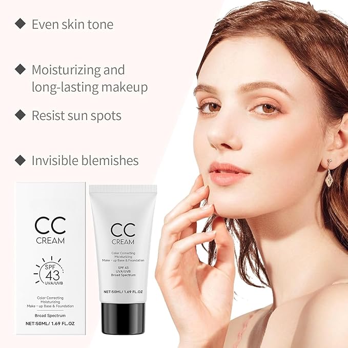 Cc Cream For Older Women,CC Cream Skin Tone Adjusting for Mature Skin, Anti-Aging Sunscreen Foundatio with Moisturizer, Full Coverage, Lightweight-Velvo Beauty