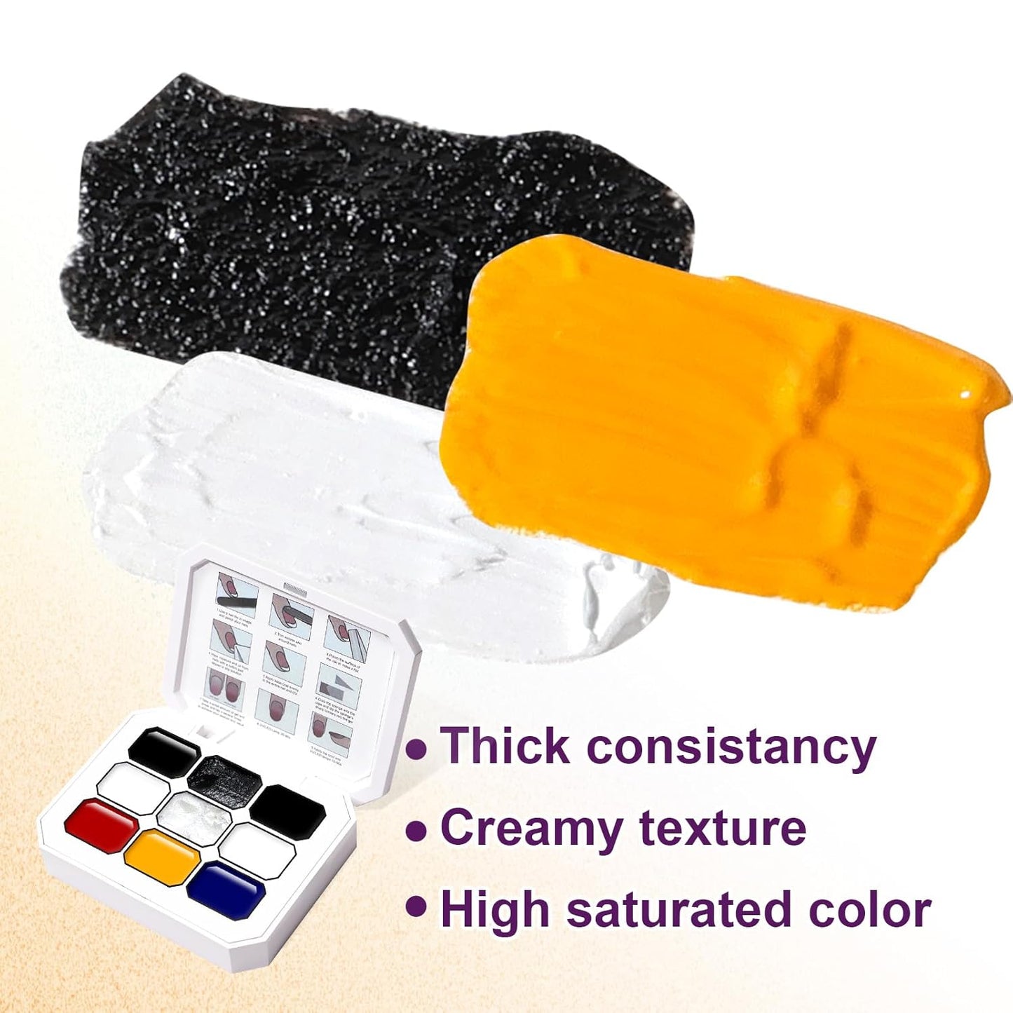 Gradient Painting Gel, 9 Colors Ombre Plaster, 3D Sculpting Gel Three Primary Colors Nail Polish for Pigment Pat Aura Nails French Manicure Palette SculptraHue Master Kit-Velvo Beauty