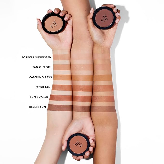 e.l.f. Primer-Infused Bronzer, Long-Lasting, Lightweight & Buildable Powder Bronzer, Delivers A Matte Finish, Vegan & Cruelty-Free, Desert Sun-Velvo Beauty