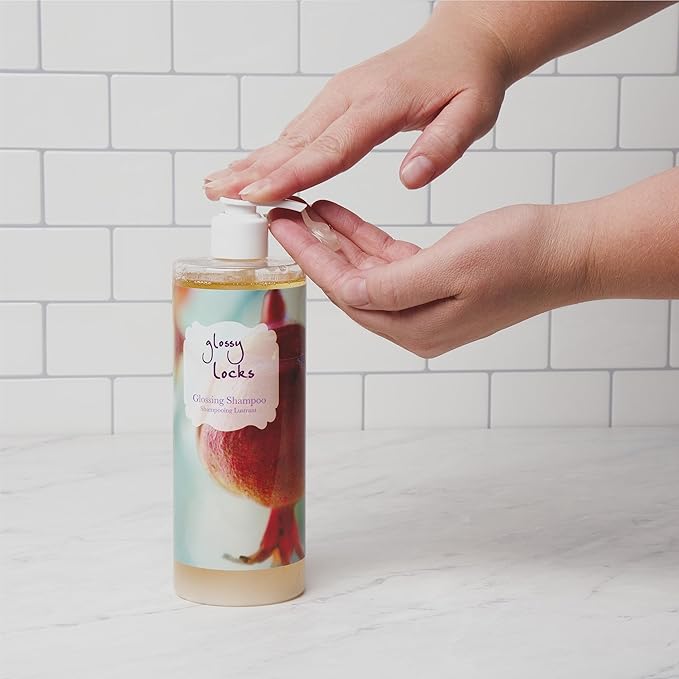 100% PURE Glossy Locks Glossing Shampoo Hair Wash Detox & Hydrate Shine Boosting Dry Dull Damaged Strands Avocado Butter & Seaweed Collagen Natural Care for Women & Men Vegan - 13.5 Fl Oz-Velvo Beauty