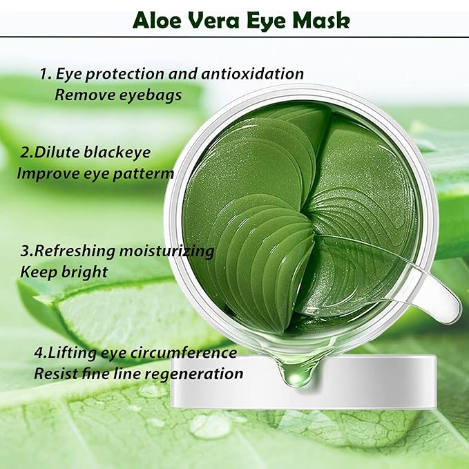 Under Eye Patches For Dark Circles, Aloe Vera Eye Mask For Puffiness, Hydrating Eye Gel Pads For Eye Bags And Wrinkles Under Eye Treatment, Improve And Firm Eye Skin Reduce Fine Lines - 30 Pairs-Velvo Beauty