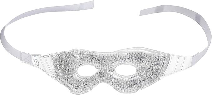 Gel Eye Mask, White - Cold Compress Ice Pack with Gel Beads - Microwave Safe for Heat Therapy - Great for Puffy Eyes, Dark Circles, Dry Eyes, Soothing Headaches-Velvo Beauty