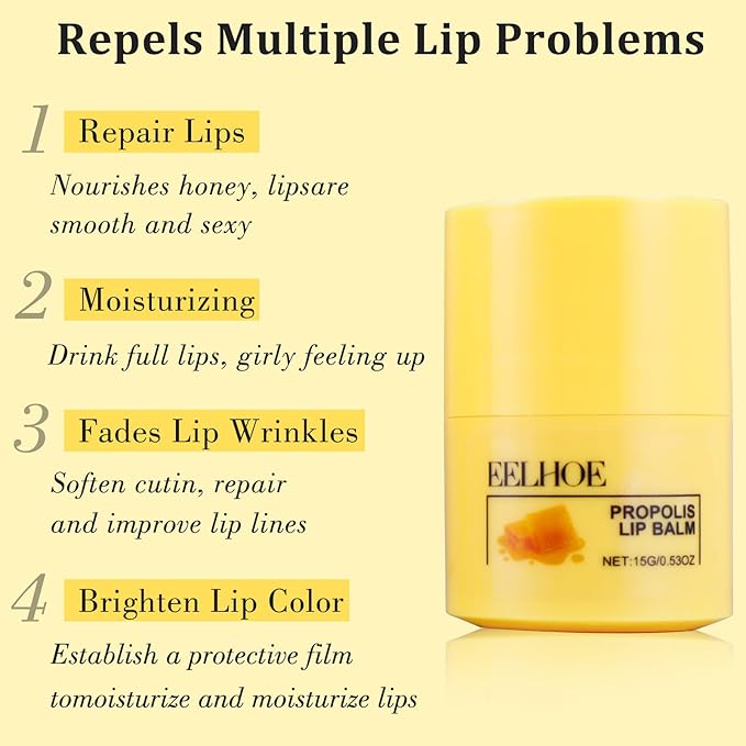 Honey Lip Butter, Hydrating Overnight Lip Balm & Mask, Bee Lip Mask, 12 Hours Long-lasting Moisture, Hygienic Twist Dispenser, Cracked Lip Scrubs Exfoliato Lip Wrinkle Skin Care Products-Velvo Beauty