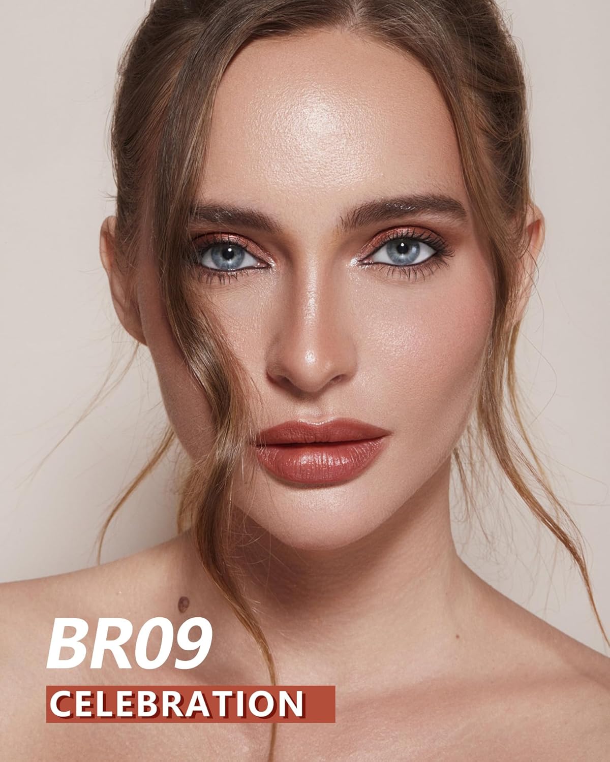 MAKI YIKA Metallic Lipsticks Long Lasting Brown Lipstick for Women, High Shine Glitter Lipstick No Smudge Transferproof iquid Lip Gloss (BR09 Celebration)-Velvo Beauty