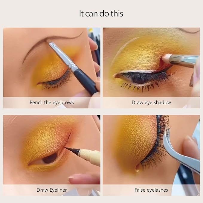 Makeup Practice Face, Bueuo 3 Pcs Makeup Practice Board Makeup Mannequin Face 3D Realistic Pad for Makeup Artist Makeup Beginner Self-taught or Professional Enthusiasts-Velvo Beauty