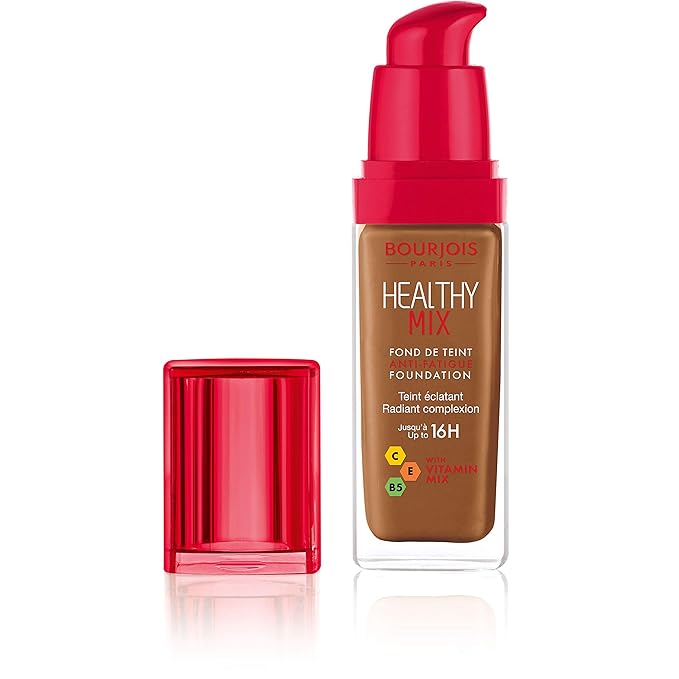 Bourjois Healthy Mix Anti-Fatigue Medium coverage Liquid Foundation 63 Cocoa, 30ml-Velvo Beauty
