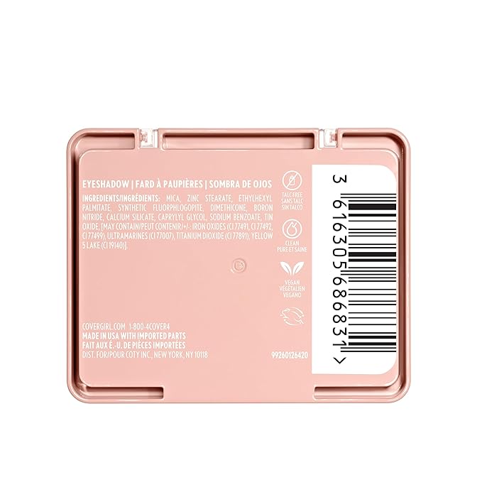 COVERGIRL Eye Enhancer, Bellini Spritz, Eyeshadow Quad, Easy to Wear, Clean & Vegan, Talc-Free, Matte & Shimmer Finishes, Smudge-Proof, 0.19oz-Velvo Beauty