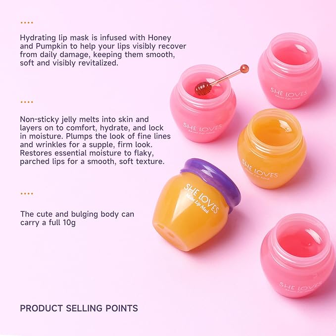 Sakura & Honey Lip Mask with Stick, Day & Night Repair Deep Moisture and Fade Lip Lines, Rich in Vitamin E & Cherry Blossom Extract Beeswax Essence Natural Lip Enhancer Care Sleeping Lip Mask-Velvo Beauty