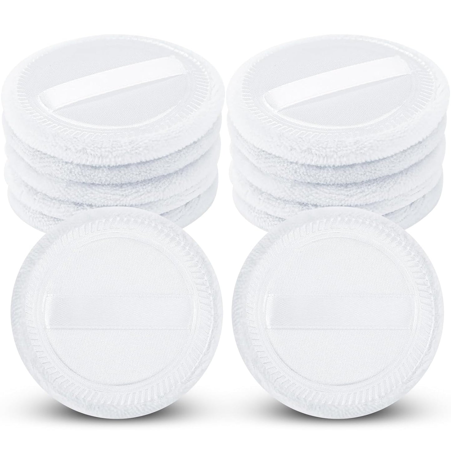 12 Pieces Powder Puffs Cotton Makeup Pads Soft Face Compact Puffs for Loose Setting Pressed Powder, 2.36 Inch (White)-Velvo Beauty