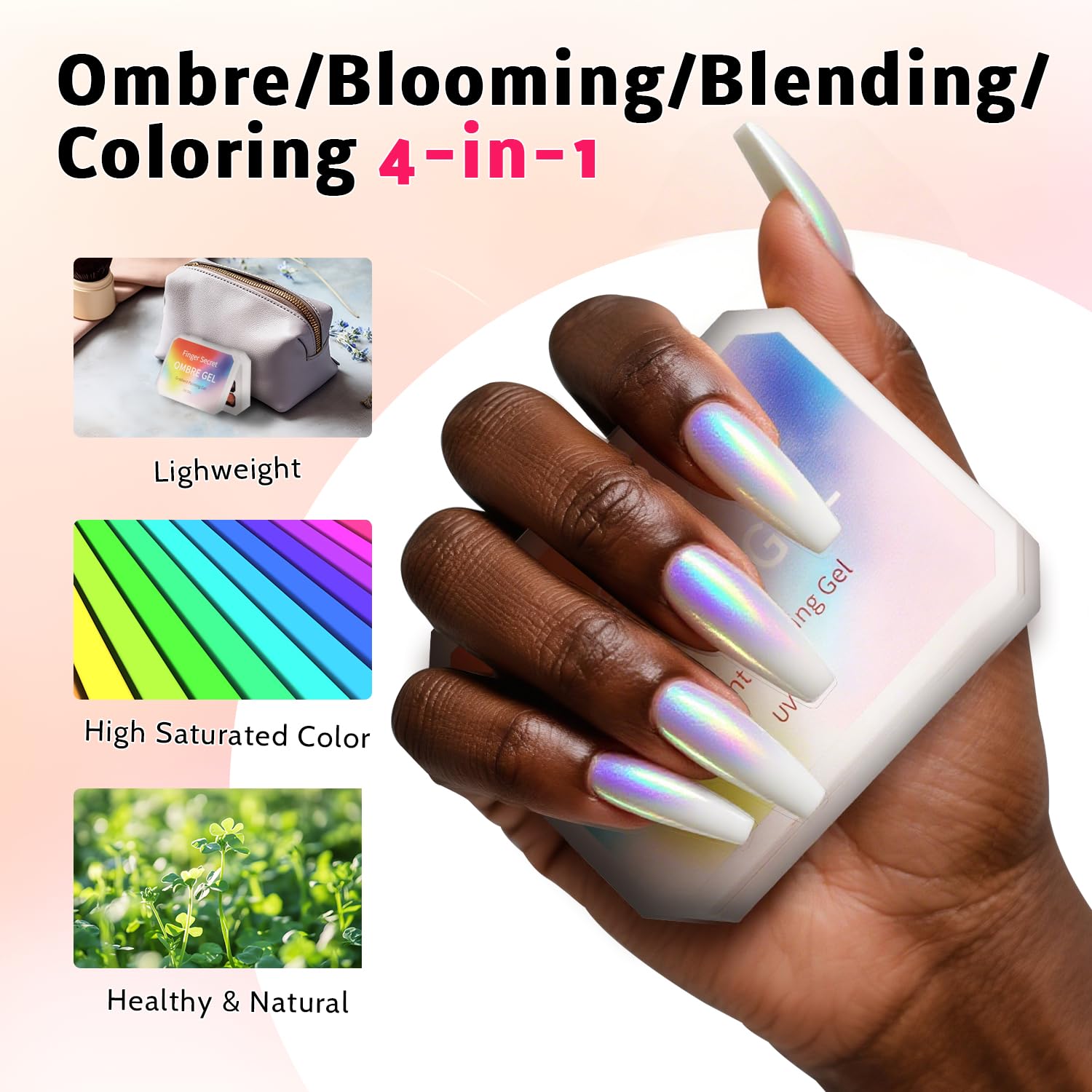 Sponge Pat Paint Nail Gel & Tools Kit, 9 Colors Ombre Nails Gradient Gel Nail Blush Blooming Aura Nails Drawing Stripper Floral Painting Nail Art, No Wipe, UV/LED Curing (9 Colors Set K)-Velvo Beauty
